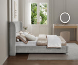 Penny Light Grey Chenille Fabric Queen Bed B1207Grey-Q Meridian Furniture