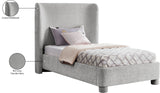 Penny Light Grey Chenille Fabric Twin Bed B1207Grey-T Meridian Furniture