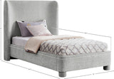 Penny Light Grey Chenille Fabric Twin Bed B1207Grey-T Meridian Furniture