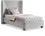 Penny Light Grey Chenille Fabric Twin Bed B1207Grey-T Meridian Furniture