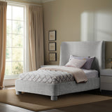 Penny Light Grey Chenille Fabric Twin Bed B1207Grey-T Meridian Furniture