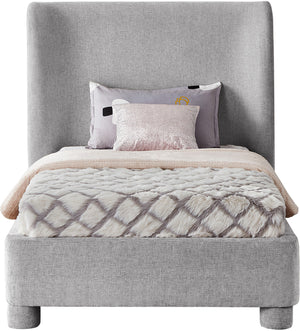 Penny Light Grey Chenille Fabric Twin Bed B1207Grey-T Meridian Furniture