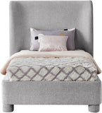 Penny Light Grey Chenille Fabric Twin Bed B1207Grey-T Meridian Furniture