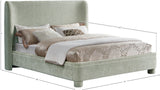 Penny Mint Green Chenille Fabric King Bed B1207Mint-K Meridian Furniture