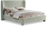 Penny Mint Green Chenille Fabric King Bed B1207Mint-K Meridian Furniture