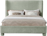 Penny Mint Green Chenille Fabric King Bed B1207Mint-K Meridian Furniture