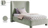 Penny Mint Green Chenille Fabric Twin Bed B1207Mint-T Meridian Furniture