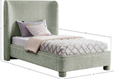 Penny Mint Green Chenille Fabric Twin Bed B1207Mint-T Meridian Furniture