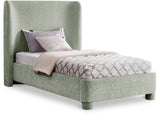 Penny Mint Green Chenille Fabric Twin Bed B1207Mint-T Meridian Furniture