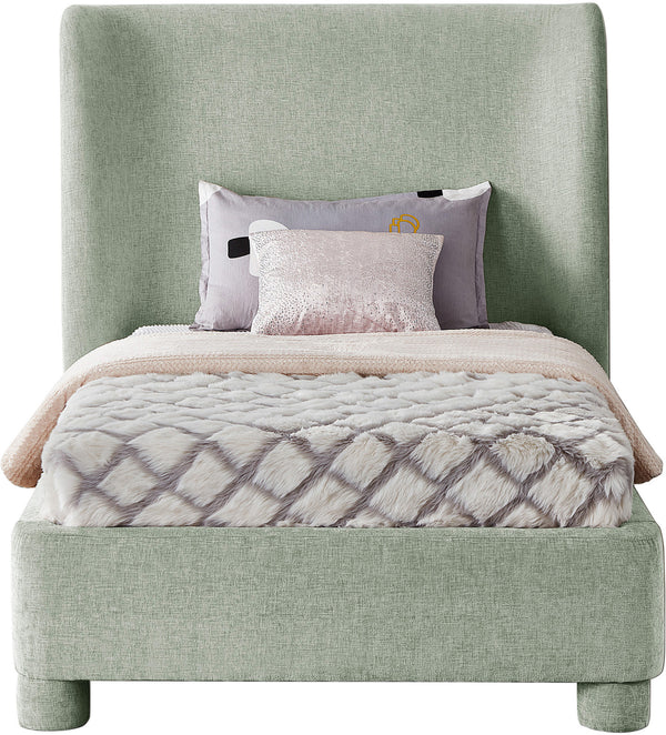 Penny Mint Green Chenille Fabric Twin Bed B1207Mint-T Meridian Furniture