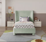 Penny Mint Green Chenille Fabric Twin Bed B1207Mint-T Meridian Furniture