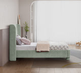 Penny Mint Green Chenille Fabric Twin Bed B1207Mint-T Meridian Furniture