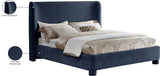 Penny Navy Chenille Fabric King Bed B1207Navy-K Meridian Furniture