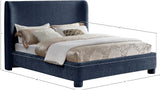 Penny Navy Chenille Fabric King Bed B1207Navy-K Meridian Furniture