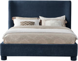 Penny Navy Chenille Fabric King Bed B1207Navy-K Meridian Furniture