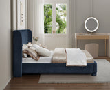 Penny Navy Chenille Fabric King Bed B1207Navy-K Meridian Furniture