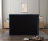 Penny Navy Chenille Fabric King Bed B1207Navy-K Meridian Furniture