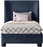 Penny Navy Chenille Fabric Twin Bed B1207Navy-T Meridian Furniture