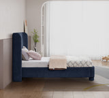 Penny Navy Chenille Fabric Twin Bed B1207Navy-T Meridian Furniture