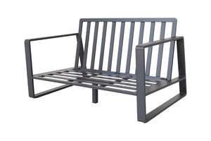 English Elm Double Seat Aluminum Sofa and Coffee Table Set for Modern Indoor or Covered Patio Living B120P293353