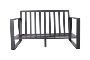 English Elm Double Seat Aluminum Sofa and Coffee Table Set for Modern Indoor or Covered Patio Living B120P293353