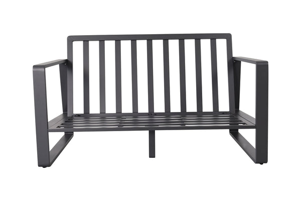 English Elm Double Seat Aluminum Sofa and Coffee Table Set for Modern Indoor or Covered Patio Living B120P293353