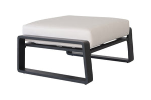 English Elm Pedal, Set of Two Aluminum Ottoman Pair with Plush Beige Cushions for Modern Living B120P293359