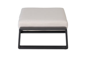 English Elm Pedal, Set of Two Aluminum Ottoman Pair with Plush Beige Cushions for Modern Living B120P293359