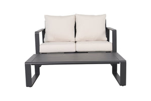 English Elm Double Loveseat and Coffee Table Set Wipe Clean Upholstery Modern Living Room Pair B120P293365