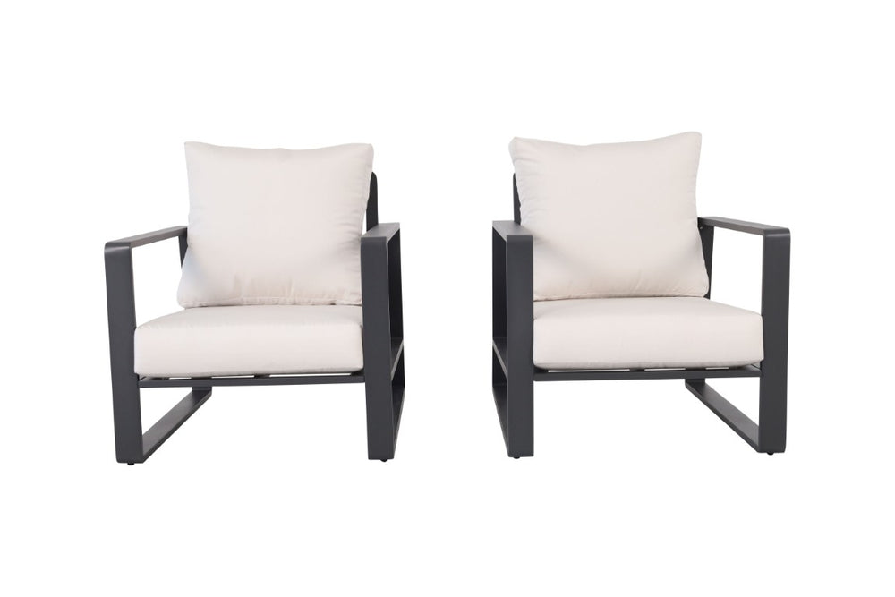 English Elm Modern Powder Coated Aluminum Outdoor Club Chair Set for Patio Deck or Poolside B120P539708