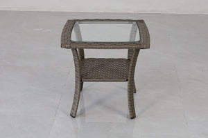 English Elm 5-piece Outdoor Wicker Conversation Set with Sofa Club Chairs and Tables Resort Style B120S00283