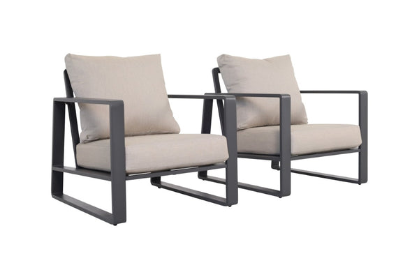 English Elm 7-Piece Outdoor Modular Aluminum Patio Set with Sofa Loveseat Chair Ottomans Table B120S00289