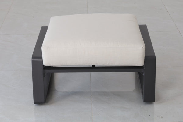 English Elm 5-Piece Outdoor Aluminum Patio Set with Club Chairs Ottomans and Resort Style Canvas Cushions B120S00296