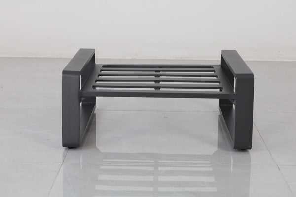 English Elm 5-Piece Outdoor Aluminum Patio Set with Club Chairs Ottomans and Resort Style Canvas Cushions B120S00296