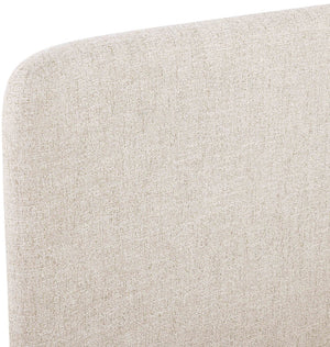 Meridian Furniture Fira Queen Upholstered Platform Bed Curved Headboard Soft Modern Bedroom Frame Beige Linen Textured Fabric B1221Beige-Q