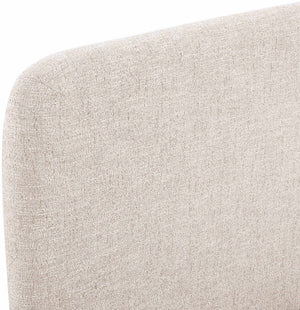 Meridian Furniture Fira Upholstered Twin Bed Soft Curved Headboard for Modern and Contemporary Bedrooms Beige Linen Textured Fabric B1221Beige-T
