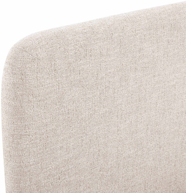 Meridian Furniture Fira Upholstered Twin Bed Soft Curved Headboard for Modern and Contemporary Bedrooms Beige Linen Textured Fabric B1221Beige-T