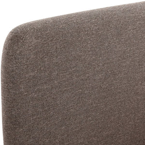 Meridian Furniture Fira Upholstered Full Bed with Curved Headboard and Tailored Frame for Modern Bedrooms Brown Linen Textured Fabric B1221Brown-F