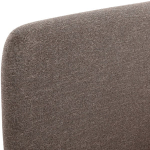 Meridian Furniture Fira Upholstered Twin Bed Soft Curved Headboard for Modern and Contemporary Bedrooms Brown Linen Textured Fabric B1221Brown-T