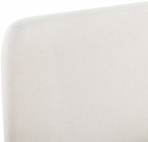 Meridian Furniture Fira Upholstered Full Bed with Curved Headboard and Tailored Frame for Modern Bedrooms Cream Linen Textured Fabric B1221Cream-F