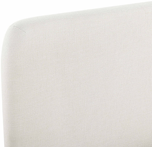 Meridian Furniture Fira King Upholstered Bed with Curved Headboard and Plush Fabric for Modern Bedroom Style Cream Linen Textured Fabric B1221Cream-K