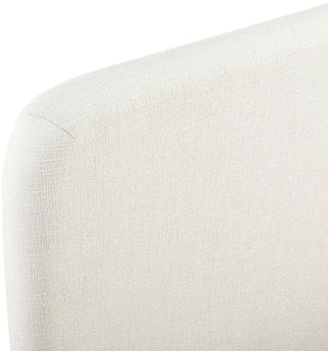 Meridian Furniture Fira Upholstered Twin Bed Soft Curved Headboard for Modern and Contemporary Bedrooms Cream Linen Textured Fabric B1221Cream-T
