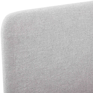 Meridian Furniture Fira King Upholstered Bed with Curved Headboard and Plush Fabric for Modern Bedroom Style Grey Linen Textured Fabric B1221Grey-K