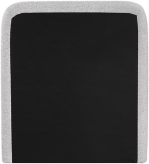 Meridian Furniture Fira Upholstered Twin Bed Soft Curved Headboard for Modern and Contemporary Bedrooms Grey Linen Textured Fabric B1221Grey-T