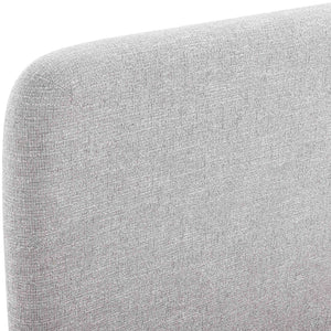 Meridian Furniture Fira Upholstered Twin Bed Soft Curved Headboard for Modern and Contemporary Bedrooms Grey Linen Textured Fabric B1221Grey-T