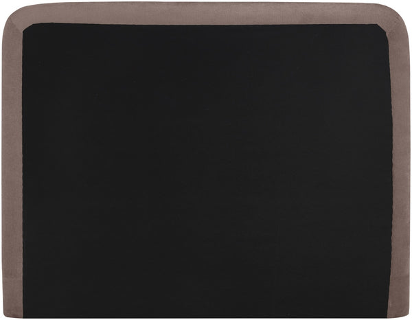 Meridian Furniture Fira Queen Upholstered Platform Bed Curved Headboard Soft Modern Bedroom Frame Brown Chenille Fabric B1222Brown-Q