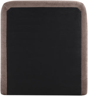 Meridian Furniture Fira Upholstered Twin Bed Soft Curved Headboard for Modern and Contemporary Bedrooms Brown Chenille Fabric B1222Brown-T