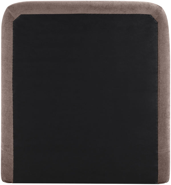 Meridian Furniture Fira Upholstered Twin Bed Soft Curved Headboard for Modern and Contemporary Bedrooms Brown Chenille Fabric B1222Brown-T