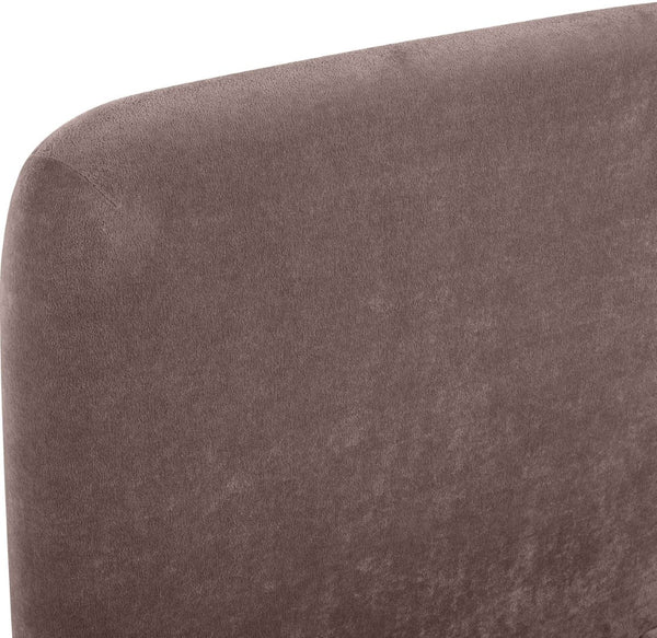 Meridian Furniture Fira Upholstered Twin Bed Soft Curved Headboard for Modern and Contemporary Bedrooms Brown Chenille Fabric B1222Brown-T