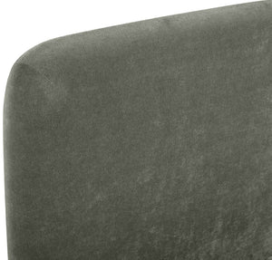 Meridian Furniture Fira Upholstered Full Bed with Curved Headboard and Tailored Frame for Modern Bedrooms Green Chenille Fabric B1222Green-F